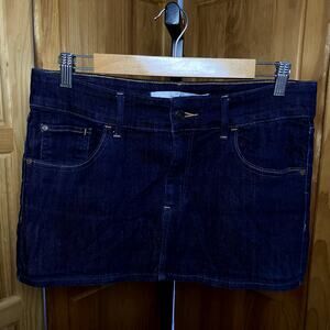 Y2K Abercrombie Mini Skirt Low Rise Dark Wash Denim Indie McBling Classic A&F